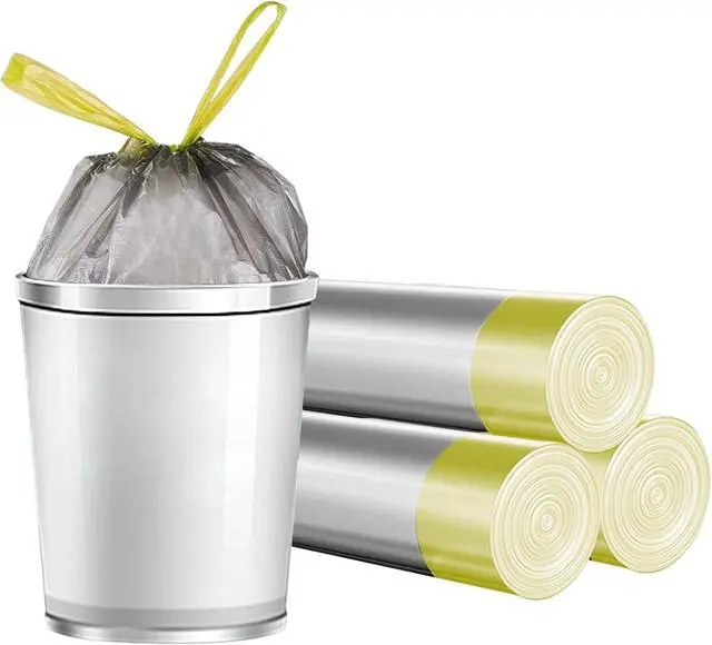 Main image of 45 Count 4 Gallon Drawstring Trash Bags Small Plastic Garbage Bags Unscented Thick for Bathroom,Kitchen,Office,Car,3-4 Gal mini Trash Bags For Small Can,gray