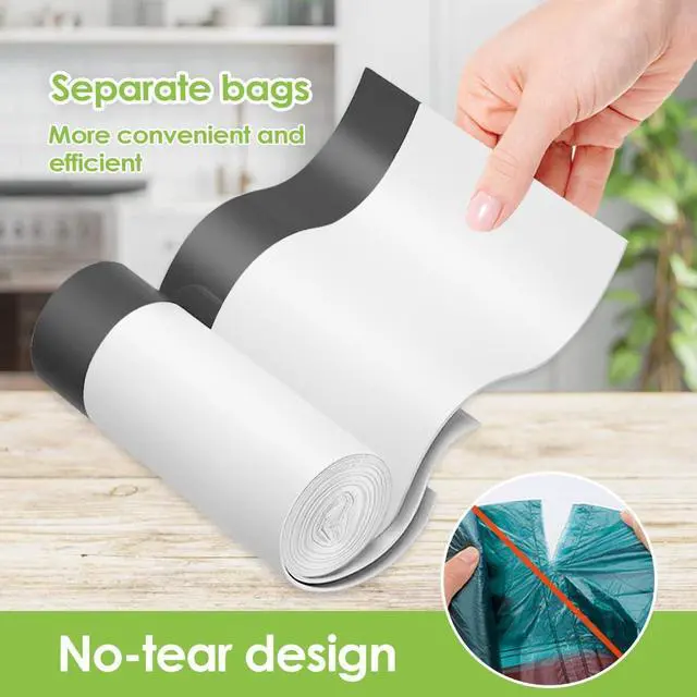 Alt view image 3 of 7 - 4 Gallon 140 Counts Strong Drawstring Trash Bags Garbage Bags by Teivio, Bathroom Trash Can Bin Liners, Small Plastic Bags for home office kitchen, White