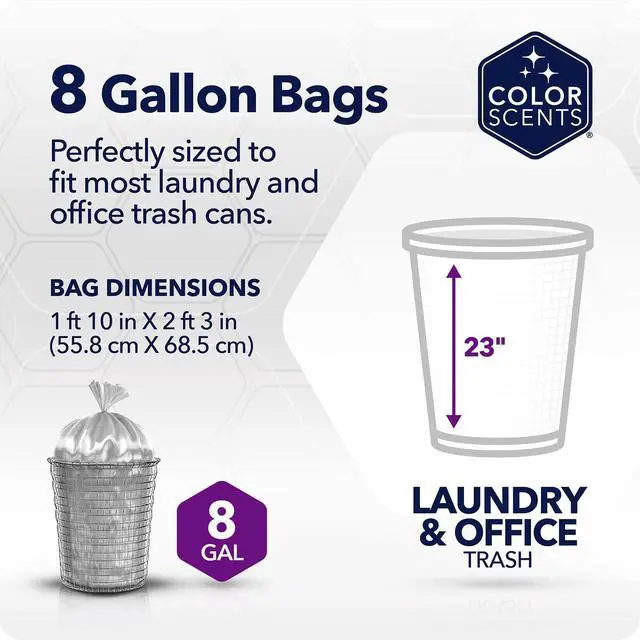 Alt view image 2 of 7 - Color Scents 8 Gallon Trash Bags Twist Tie 45 Count Lavender + Sage