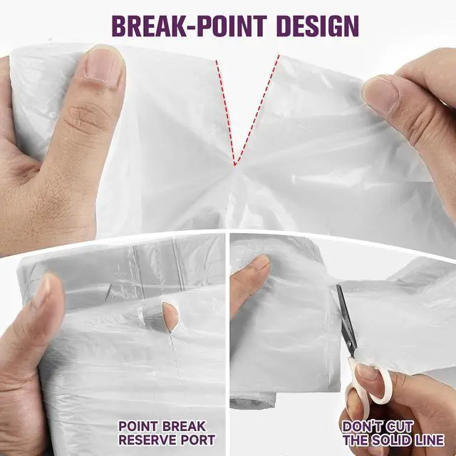 Alt view image 3 of 7 - 2.6 Gallon Small Trash Bags, Heihaily 60 Count Clear Drawstring Garbage Bags with Leak-Proof Bottom for Bathroom, Office & Bedroom, 16.9 x 17.7 Inch Heavy Duty Plastic Waste Bags