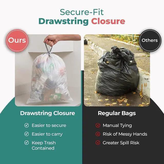 Alt view image 6 of 7 - Small Trash Bags 2.5 Gallon (6L), 60 Count Premium Heavy Duty Garbage Bags