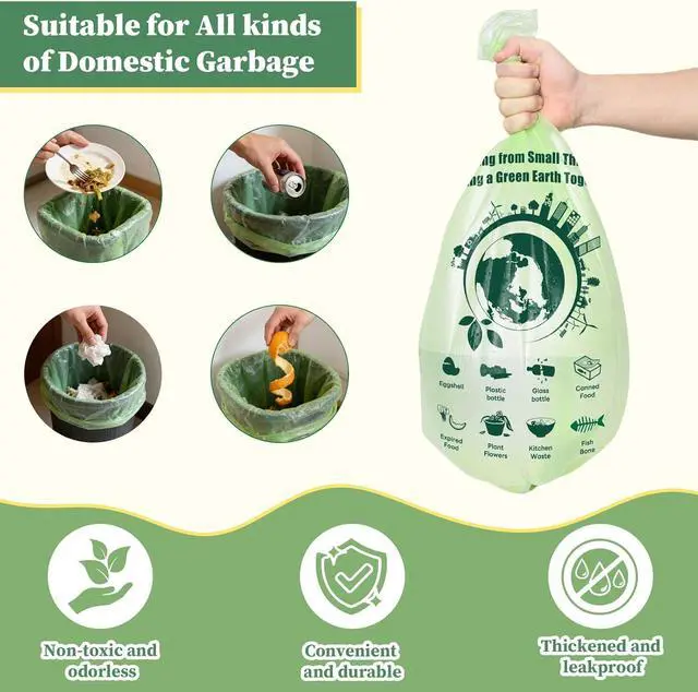 Alt view image 4 of 7 - Small Trash Bags 1.2 Gallon, 120 Count Bathroom Garbage Bags, Compost Bin Liners for 1-2 Gallon Trash Can, Small Trash Bags Bathroom Strong and Tough for Kitchen Office