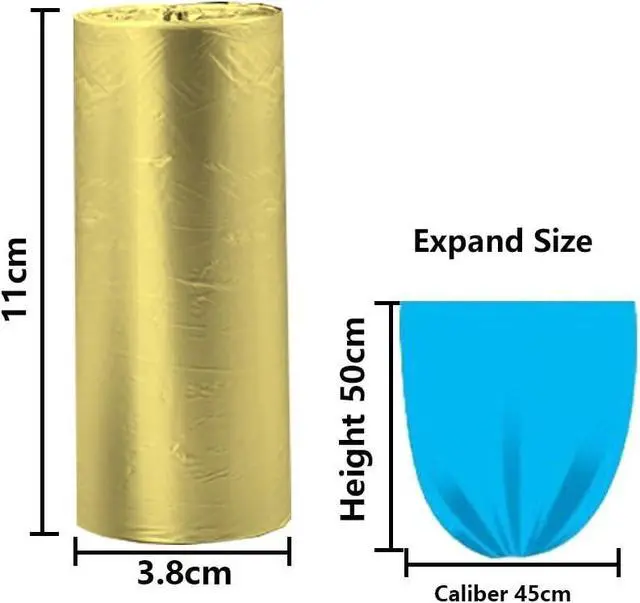 Alt view image 3 of 5 - 5 Rolls Small Trash Garbage Bags,4 Gallon 100 Counts (Golden)