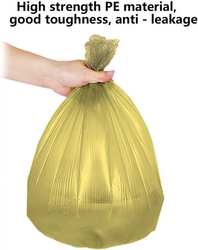 Alt view image 4 of 5 - 5 Rolls Small Trash Garbage Bags,4 Gallon 100 Counts (Golden)