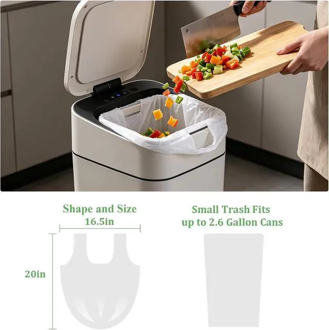 Alt view image 2 of 7 - 2 Gallon Small Bathroom Trash Bags Biodegradable With Handles