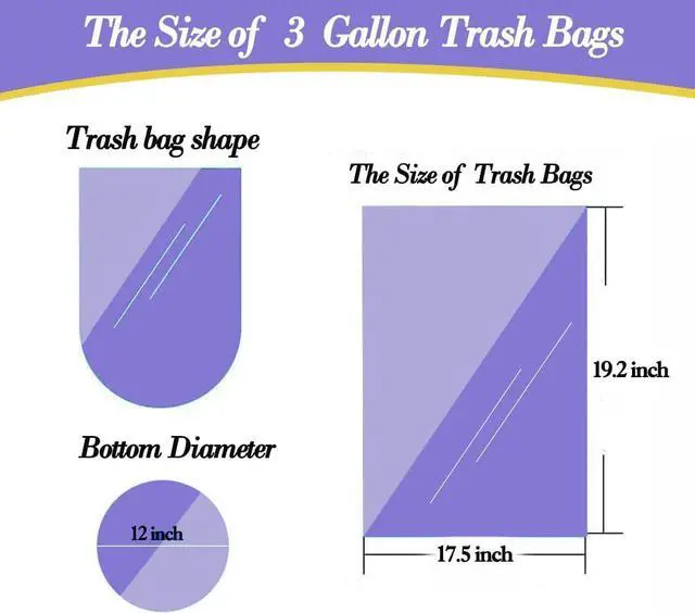 Alt view image 2 of 7 - 3 Gallon 180pcs Small Clear Trash Bags(Fit 2.6-3.2 Gal) Plastic Strong Clear Garbage Bags,Bathroom Trash Can Bin Liners,Waste Basket Liner,Fit 10-13 Liter, 2.5-2.6 Gallon,3.2Gallon(3-Clear180)