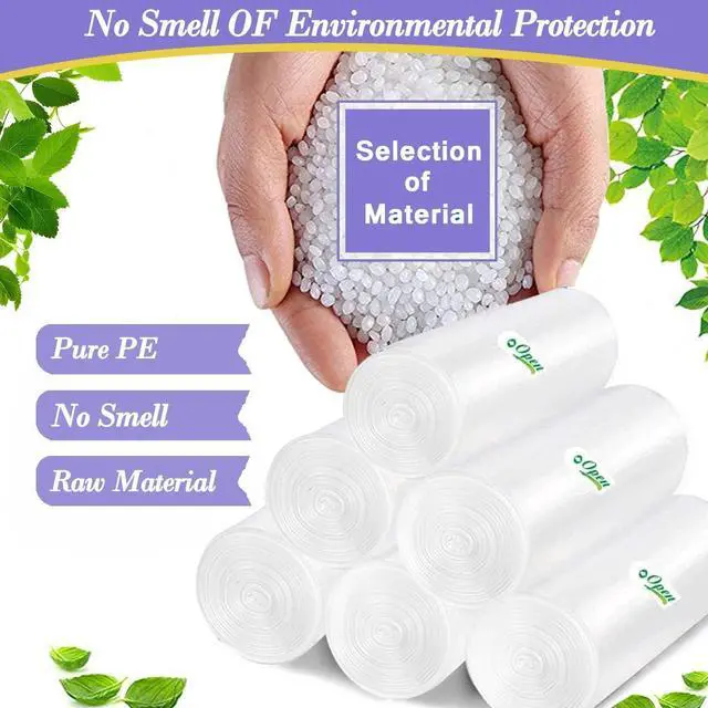 Alt view image 4 of 7 - 3 Gallon 180pcs Small Clear Trash Bags(Fit 2.6-3.2 Gal) Plastic Strong Clear Garbage Bags,Bathroom Trash Can Bin Liners,Waste Basket Liner,Fit 10-13 Liter, 2.5-2.6 Gallon,3.2Gallon(3-Clear180)