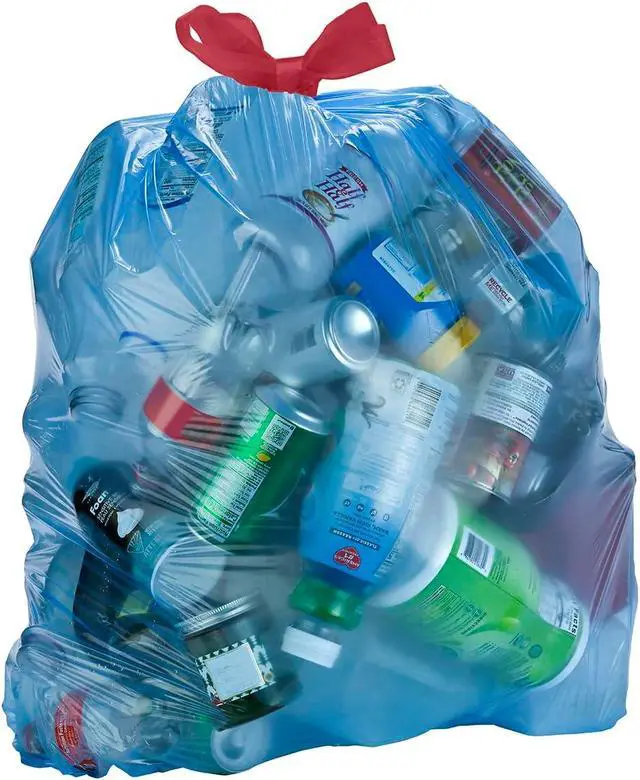 Alt view image 2 of 6 - Amazon Basics Blue Recycling Drawstring Trash Bags, Tall Kitchen, Unscented, 13 Gallon, 60 Count