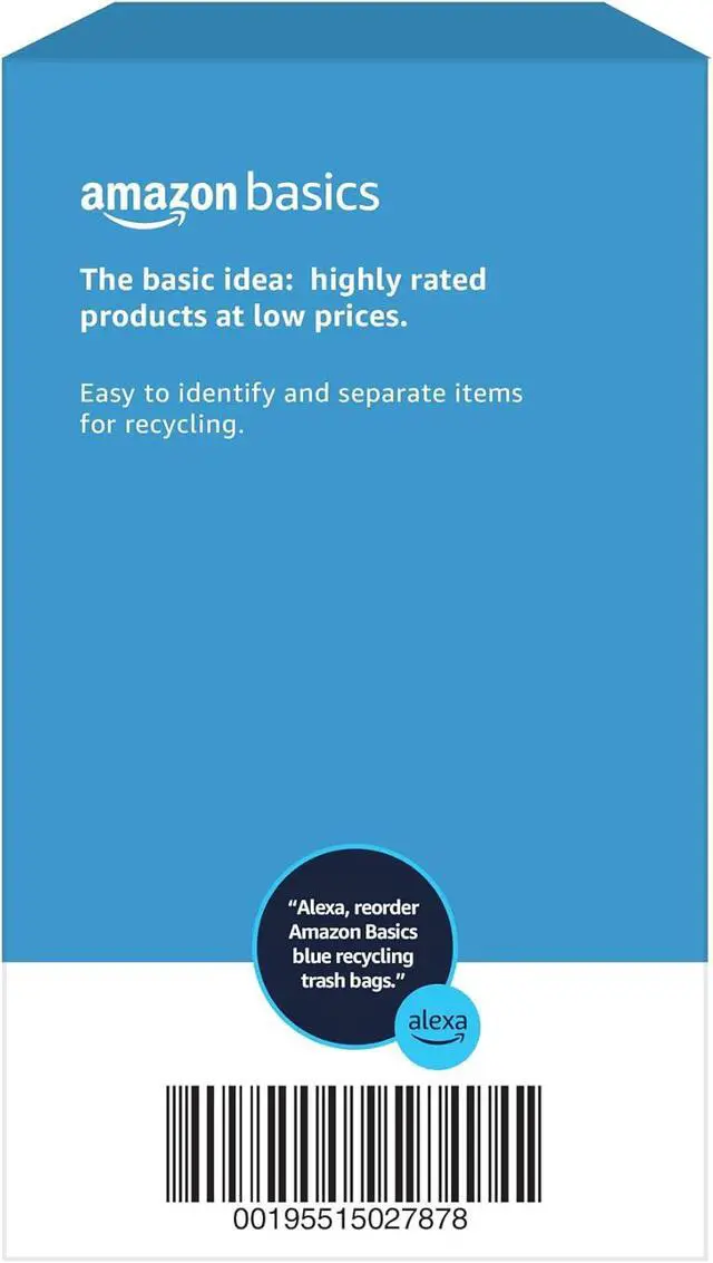 Alt view image 5 of 6 - Amazon Basics Blue Recycling Drawstring Trash Bags, Tall Kitchen, Unscented, 13 Gallon, 60 Count