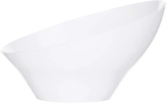 Alt view image 6 of 7 - PLASTICPRO Disposable Angled Plastic Bowls Round Small Serving Bowl, Elegant for Party's, Snack, or Salad Bowl, White, Pack of 8