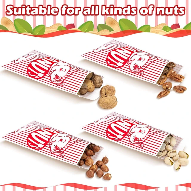 Alt view image 4 of 6 - Marspark 100 Pcs 3.5 x 7 Papers Peanut Bags for Party Bulk Baseball