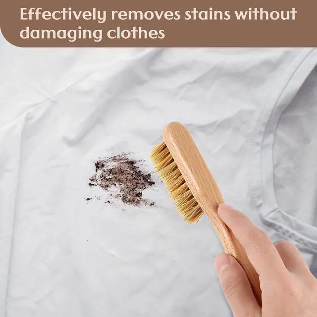 Alt view image 2 of 7 - 3 Pcs Wood Laundry Stain Brush Stain Remover Brushes with Boar Bristle Small Stain Brush for Clothes for Scrubbing Stains from Furniture Fabric Leather(3 Pcs C)