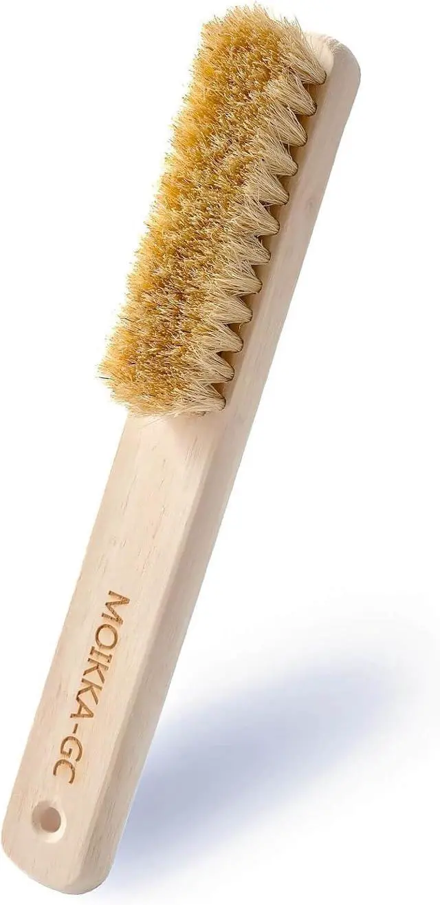Main image of Wood Laundry Stain Brush with Boar Bristle, Tough Stain Remover for Delicate Fabric, Cotton, Linens, and Shoes, Laundry Scrub Brush for Fresh and Clean Fabric