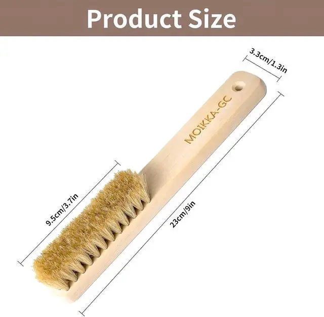 Alt view image 2 of 7 - Wood Laundry Stain Brush with Boar Bristle, Tough Stain Remover for Delicate Fabric, Cotton, Linens, and Shoes, Laundry Scrub Brush for Fresh and Clean Fabric