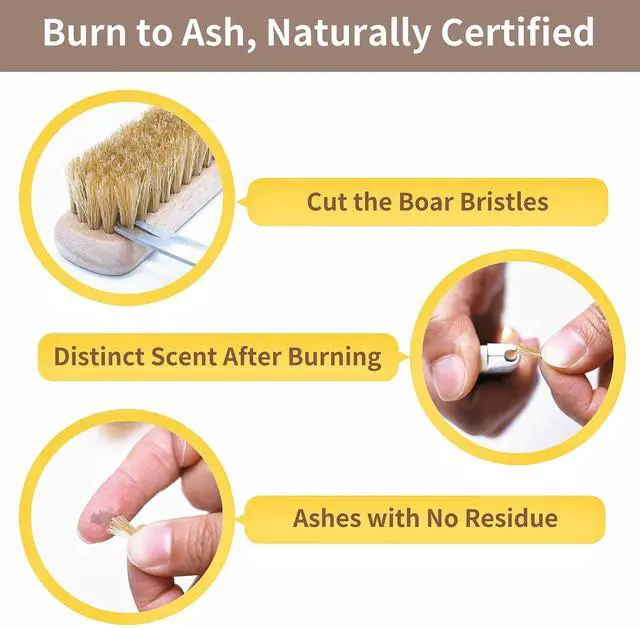 Alt view image 7 of 7 - Wood Laundry Stain Brush with Boar Bristle, Tough Stain Remover for Delicate Fabric, Cotton, Linens, and Shoes, Laundry Scrub Brush for Fresh and Clean Fabric