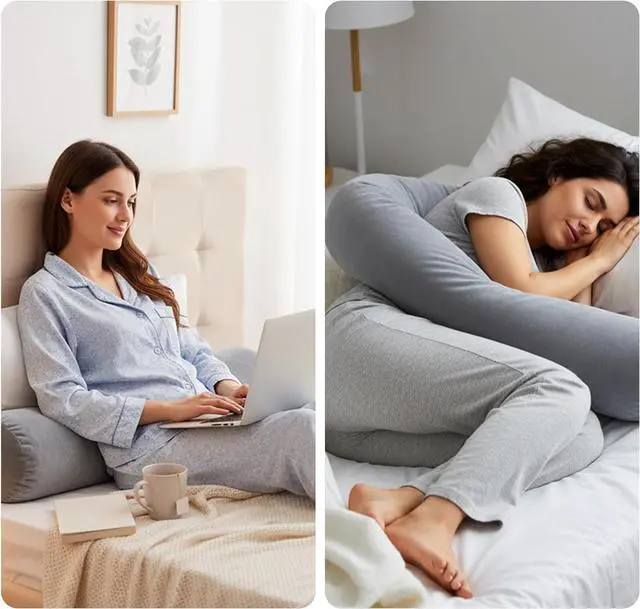 Alt view image 6 of 7 - Long Round Body Pillow Cover, 7.9 x 35 Inch Soft Velvet Body Pillow Long Bodys Pillowcases with Zipper Closure Dark Gray Round Bolster Pillowcases for Bedroom Living Room Pillow Insert Not Included