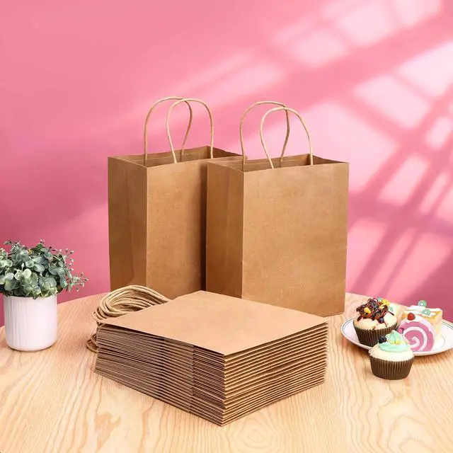 Alt view image 4 of 7 - SUNCOLOR Brown Kraft Paper Gift Bags with Twisted Handles, 8x4.5x10 Inch, Medium, 25 Pack, for Shopping, Party Favors, Wedding