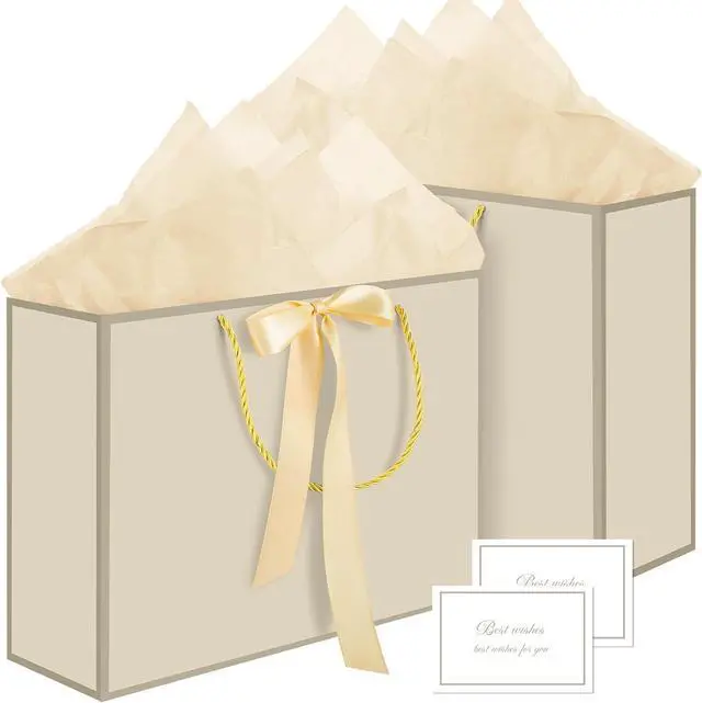 Main image of woric 2 Pcs Gift Bags with Handles, 14" Medium Gift Bag with Tissue Paper