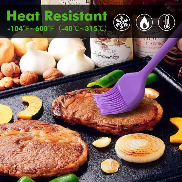 Alt view image 4 of 7 - HOTEC 600 Heat Resistant BPA Free Silicone Marinading Meat Grill Basting Pastry Brush for Oil Butter Sauce Sausages Desserts Turkey Baster Grill Barbecue, Multicolor