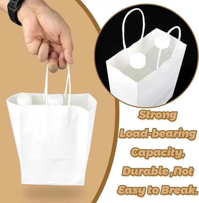 Alt view image 4 of 6 - MAQIHAN White Gift Bags - 15 Pcs Small Kraft Gift Bags