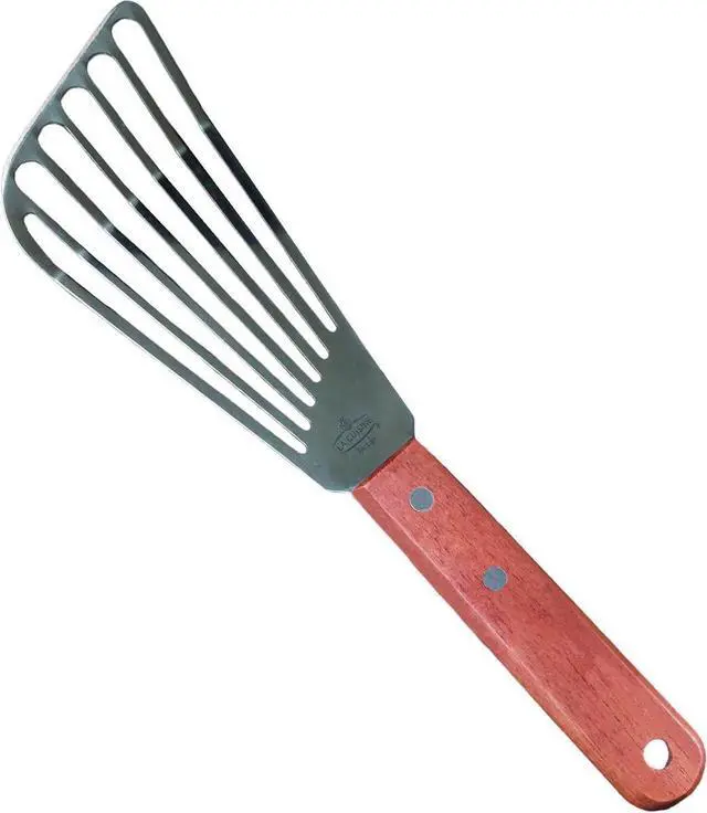 Main image of La Cuisine Extra Flexible Stainless Steel Fish Slotted Spatula Turner with Beveled Edge Wood handle, 6.5" Blade, 11" Length for Flipping Fish, Eggs, Pancakes, Patties & Fries