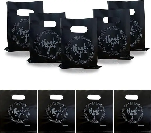 Alt view image 2 of 5 - Plastic Thank You Merchandise Bags for Birthday Party Baby Shower Wedding Christmas Retirements
