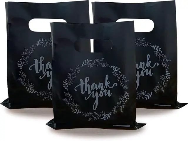 Main image of Plastic Thank You Merchandise Bags for Birthday Party Baby Shower Wedding Christmas Retirements