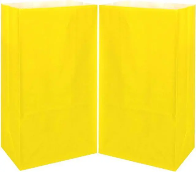 Alt view image 7 of 7 - KEYYOOMY Mini Yellow Paper Bags Yellow Party Favor Bags Small Party Goodie Bag Paper Lunch Bag (24 CT, 3.5 X 2.4 X 7.1 In)