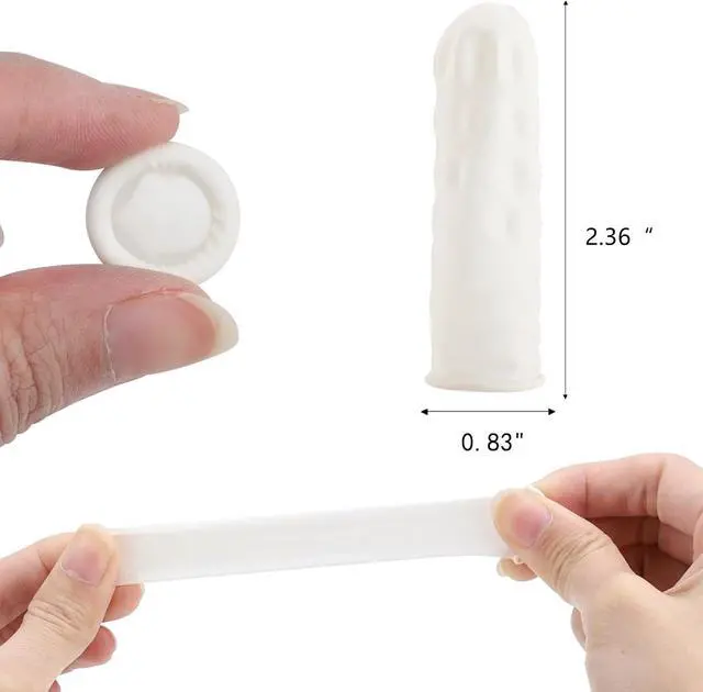 Alt view image 2 of 7 - BTYMS 400 Count Latex Finger Cots Medium Fingertip Gloves Disposable Finger Rubber Tips Protector Anti-Static