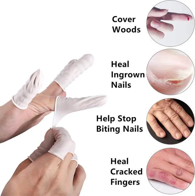 Alt view image 3 of 7 - BTYMS 400 Count Latex Finger Cots Medium Fingertip Gloves Disposable Finger Rubber Tips Protector Anti-Static