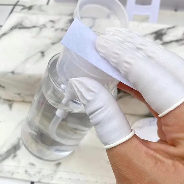 Alt view image 7 of 7 - BTYMS 400 Count Latex Finger Cots Medium Fingertip Gloves Disposable Finger Rubber Tips Protector Anti-Static