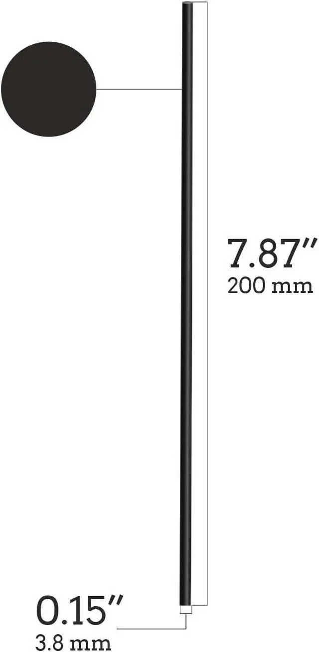 Alt view image 3 of 3 - Disposable Collins Straws - Cocktail Straws (Black, 500)