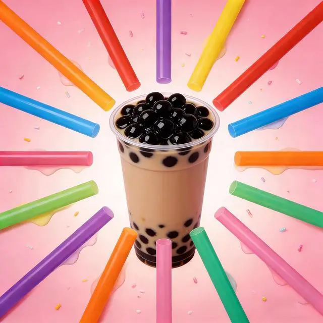 Alt view image 4 of 7 - YAOSHENG 100 Pack Smoothie Straws, Boba Straws, 10.24 Inches Straws Disposable, Drinking Straws Disposable in Assorted Bright Colors (100)