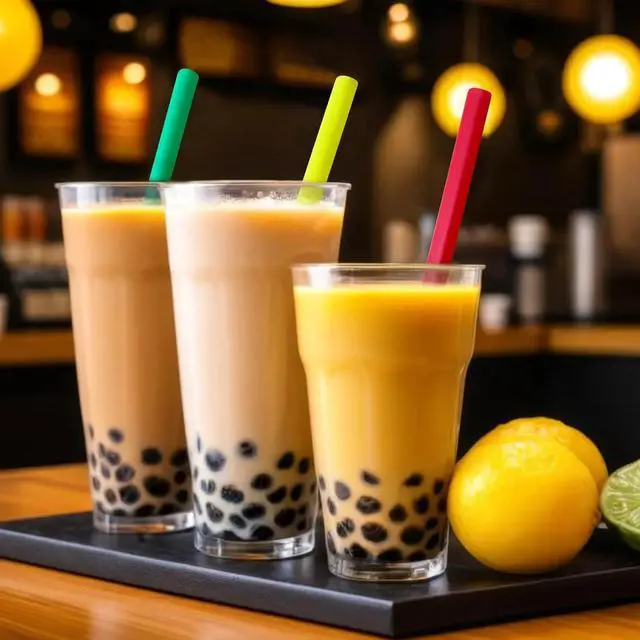 Alt view image 6 of 7 - YAOSHENG 100 Pack Smoothie Straws, Boba Straws, 10.24 Inches Straws Disposable, Drinking Straws Disposable in Assorted Bright Colors (100)