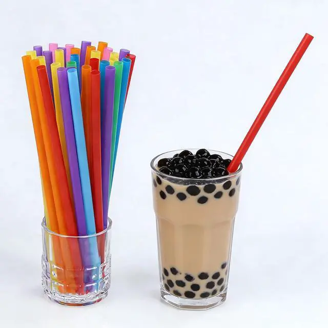 Alt view image 5 of 7 - YAOSHENG 100 Pack Smoothie Straws, Boba Straws, 10.24 Inches Straws Disposable, Drinking Straws Disposable in Assorted Bright Colors (100)