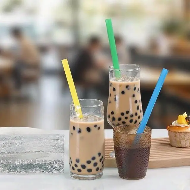Alt view image 7 of 7 - YAOSHENG 100 Pack Smoothie Straws, Boba Straws, 10.24 Inches Straws Disposable, Drinking Straws Disposable in Assorted Bright Colors (100)