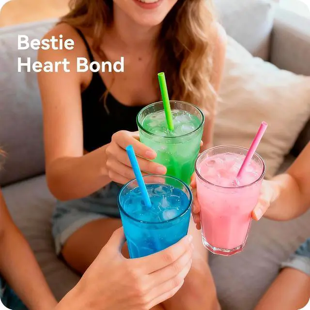 Alt view image 5 of 7 - 25pcs Heart Shaped Pink Straws 8mm-Individually Wrapped Disposable Straws