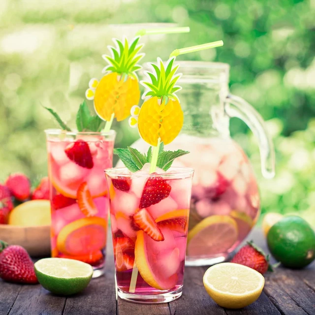 Alt view image 5 of 7 - Hysagtek 50 Pcs Pineapple Straws Pineapple Drinking Straws Tropical Straws Cocktail Straws Hawaiian Straws for Luau Party, Pool Party, Birthday Party, Hawaiian Party Tableware Decorations Supplies