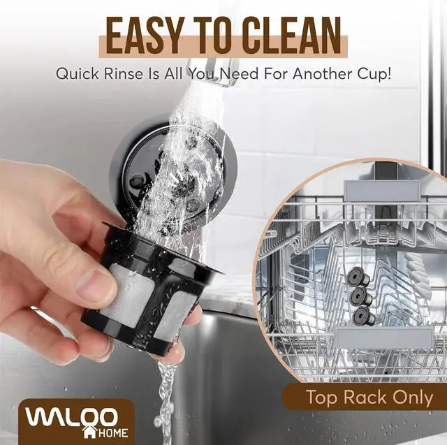 Alt view image 5 of 7 - Waloo Refillable K Cup Coffee Pod with Stainless Steel Mesh Filter