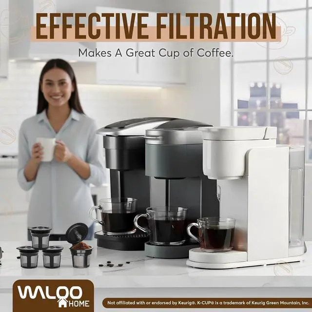Alt view image 7 of 7 - Waloo Refillable K Cup Coffee Pod with Stainless Steel Mesh Filter