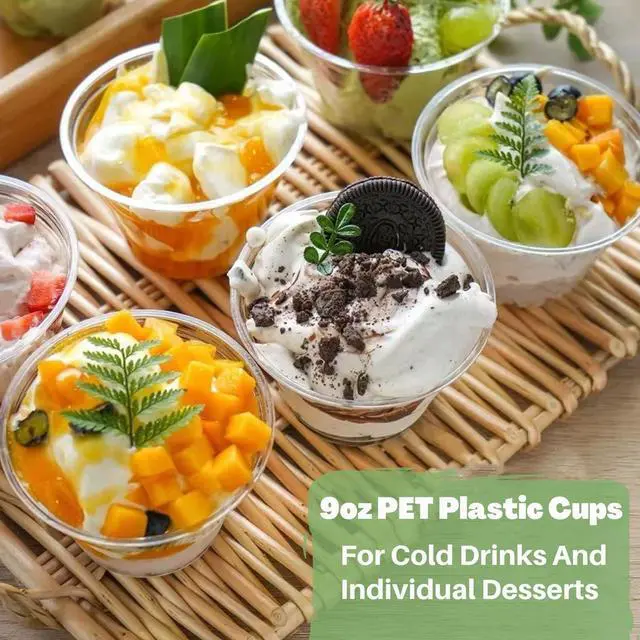 Alt view image 5 of 6 - Artpreti 50 Pack 9 oz Clear Plastic Cups - Disposable for Iced Coffee, Cold Beverages, Wine - Wedding & Party Drinking Cups