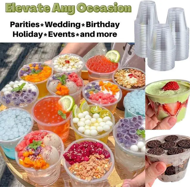 Alt view image 6 of 6 - Artpreti 50 Pack 9 oz Clear Plastic Cups - Disposable for Iced Coffee, Cold Beverages, Wine - Wedding & Party Drinking Cups