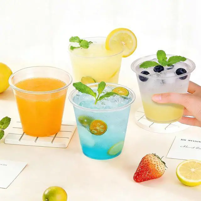 Alt view image 5 of 7 - Clawsoff 50 Pack 9 oz Clear Plastic Cups Disposable Cocktail Cups No Lids