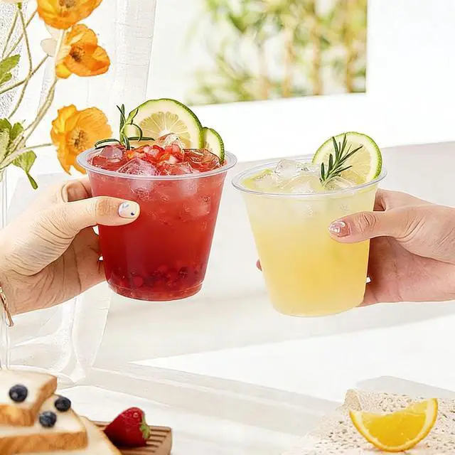 Alt view image 6 of 7 - Clawsoff 50 Pack 9 oz Clear Plastic Cups Disposable Cocktail Cups No Lids