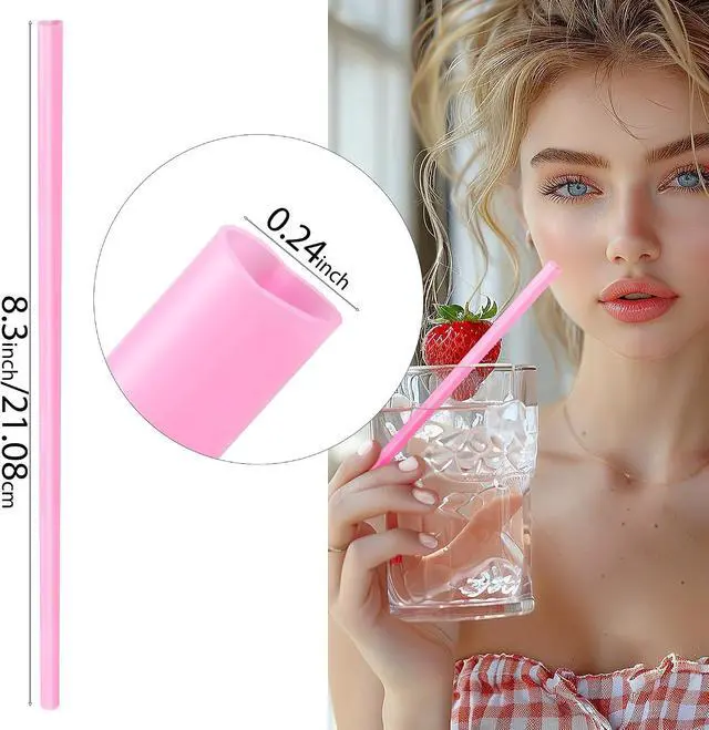 Alt view image 3 of 7 - 100 Pcs Heart Straws Disposable Plastic Straw Pink straws Individually Wrapped Valentines Day Cocktail Birthday Party Bridal Shower Wedding Supplies hello kitty party decorations