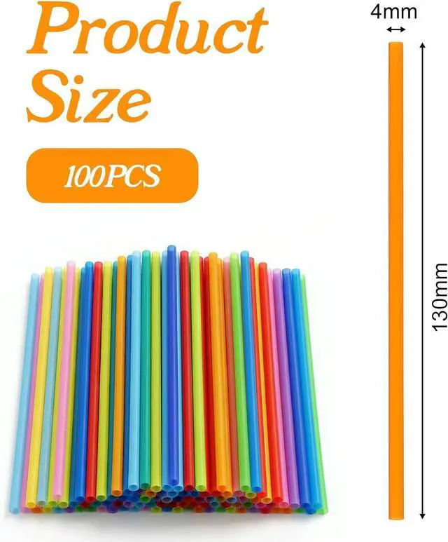 Alt view image 2 of 7 - 100 Pcs Cocktail Straws, 7.48 Inch Neon Colorful Disposable Plastic Drink Straws Small Short Drinking Straw for Whiskey Bar Club Cocktail Cold Drinks, Coffee, Cups Travel Mugs Crafts Home Bars Use