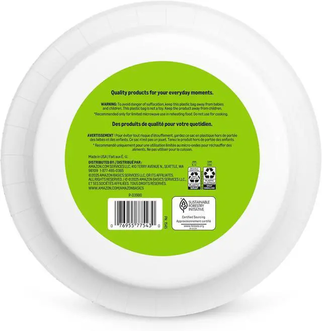 Alt view image 6 of 6 - Amazon Basics Everyday Paper Plates, 10 Inch, Disposable, 100 Count, Packaging May Vary