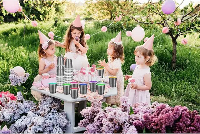 Alt view image 4 of 7 - 240 Pack 2 oz Grey Plastic Shot Glasses Happy New Year Shot Glasses Grey Shot Cups for Wedding Party, Graduation Party, Summer Beer Taste Serving, Snacks