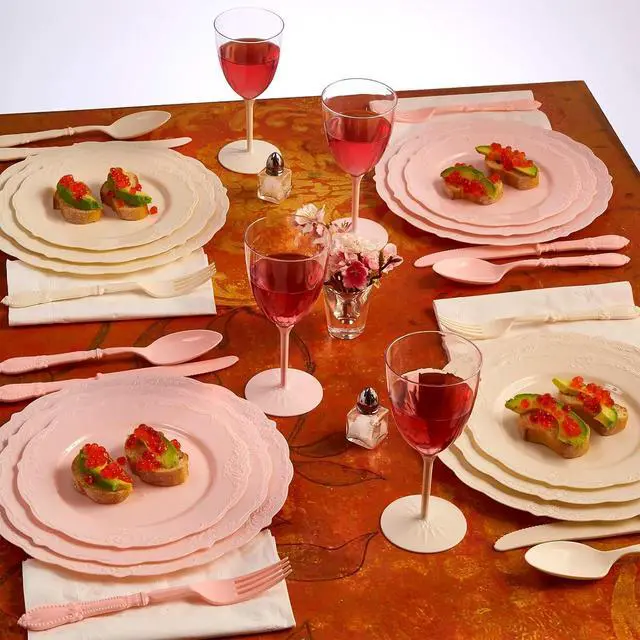 Alt view image 3 of 5 - Silver Spoons Classic Cream Disposable Plastic Salad Plates - 9" (Pack of 20) - Ideal for Weddings, Parties & Special Occasions