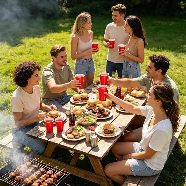 Alt view image 6 of 7 - Disposable Cups, 50 Count 18 Oz BPA Free Plastic Cups, Perfect for Birthday, Picnic, Indoor and Outdoor Event, Stackable, Reusable, Disposable Round Beverage Drinking Cups